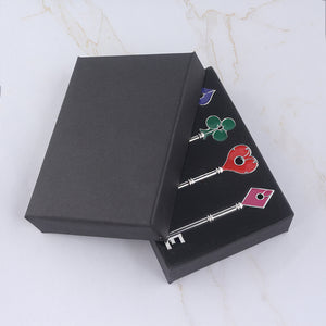 Playing Card Key Shape Keychain Gift Box Set
