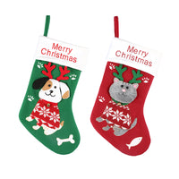 Cartoon Dog Cat Christmas Stockings
