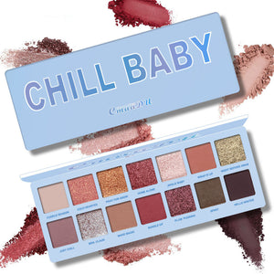 Chill Baby 14-Color Matte And Metallic Waterproof Glitter Eyeshadow Palette
