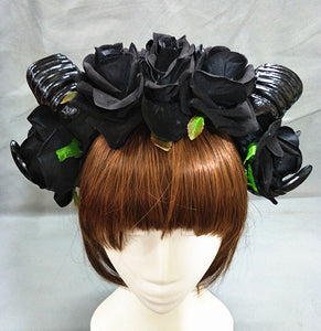 Shofar Dark Rose Lolita Cos Headdress