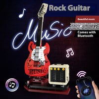 Rock Electric Guitar Music Assembling Building Blocks Bluetooth Speaker