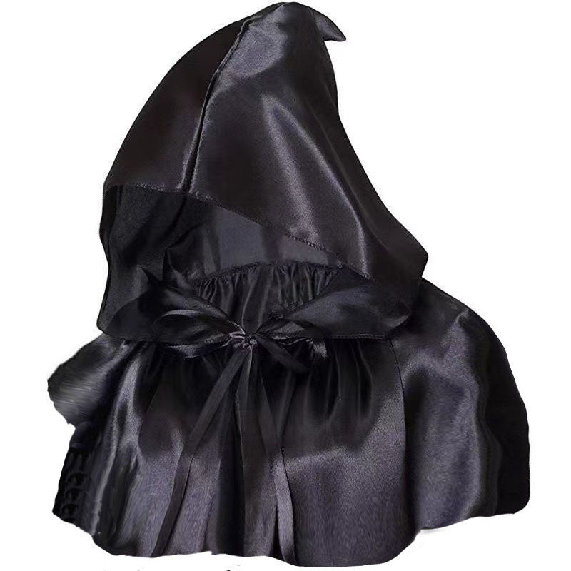 Grim Reaper Hood, Black Medieval Hood, Gothic Cosplay