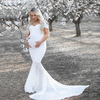 Women's Chiffon Pregnant Women's Floating Tail Photography Dress
