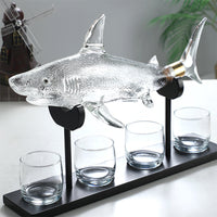 Carafe en forme de requin, récipient de bouteille de vin en verre borosilicaté épais et scellé

