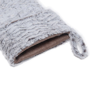 Gray Fluffy Christmas Stocking