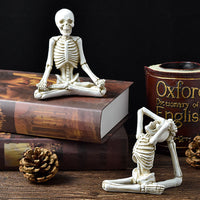 Halloween Horror Desktop Decoration Resin Ornaments Feature Modeling Yoga Skull Skeleton