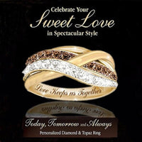 Romantic Fashion Letter Ring Diamond Engagement Gift
