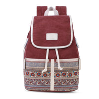 College style women's canvas retro backpack
