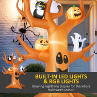 9ft Inflatable Halloween Haunted Tree With Pumpkins, Ghosts And Cat, Blow-Up Outdoor LED Yard Display For Garden, Lawn, Party, Holiday
