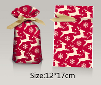 Christmas Gift Ribbon Drawstring Wrap Candy Bag (50 Pcs)
