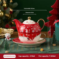 Gift Box British Teapot Gold-plated Coffee Set Ceramic Tea Set Christmas Gift