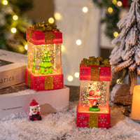 Christmas Gift Box Snow Globe Ornament Lights
