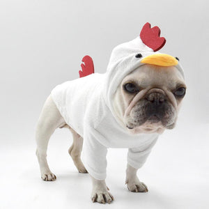 Rooster Style Dog Sweater With Hood Cute Costume