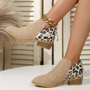 Leopard Back Boot Shoes