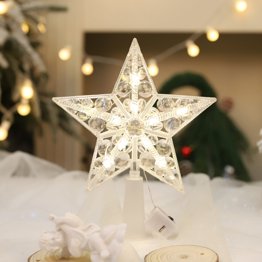 Christmas Tree Top Star Transparent With Lights