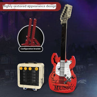 Rock Electric Guitar Music Assembling Building Blocks Bluetooth Speaker