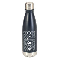 Soccer Courage Black 17 oz Water Bottle
