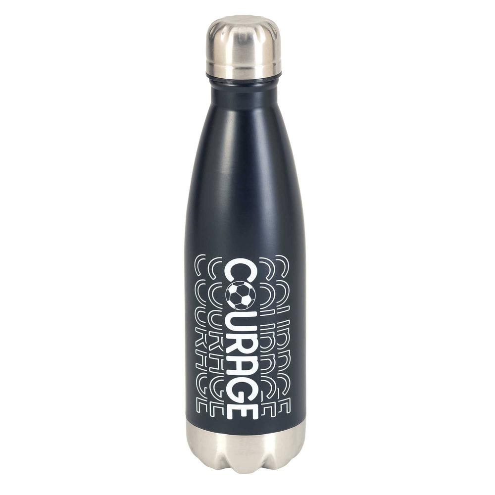 Soccer Courage Black 17 oz Water Bottle