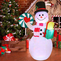 Christmas LED Lights Glowing Santa Tree Snowman Inflatable Outdoor Decor
