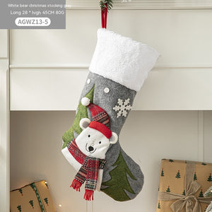 Cloth Santa Claus Cartoon Christmas Tree Hanging Decoration Stockings