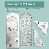 Youpai Ruler Sets Transparent Acrylic Drawing Four-piece Square Protractor
