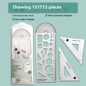 Youpai Ruler Sets Transparent Acrylic Drawing Four-piece Square Protractor