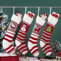 Christmas Decorations Knitted Wool Long Hanging Gift Stockings
