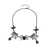 Halloween Spider And Spider Web Necklace Personality Clavicle Necklace Fashion Jewelry Accessories
