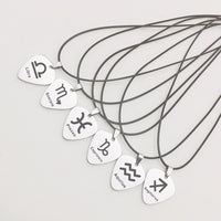 Zodiac Guitar Pick Leather Cord Necklace