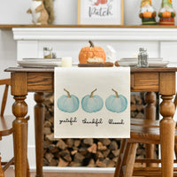 Thanksgiving Pumpkin Printed Linen Table Runner
