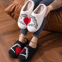 Love Skeleton Hand Home Thickened Cotton Slippers
