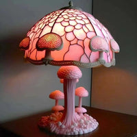 Lámpara de escritorio de la serie Plant de vidrio coloreado
