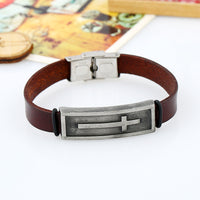 Cross Leather Bracelet
