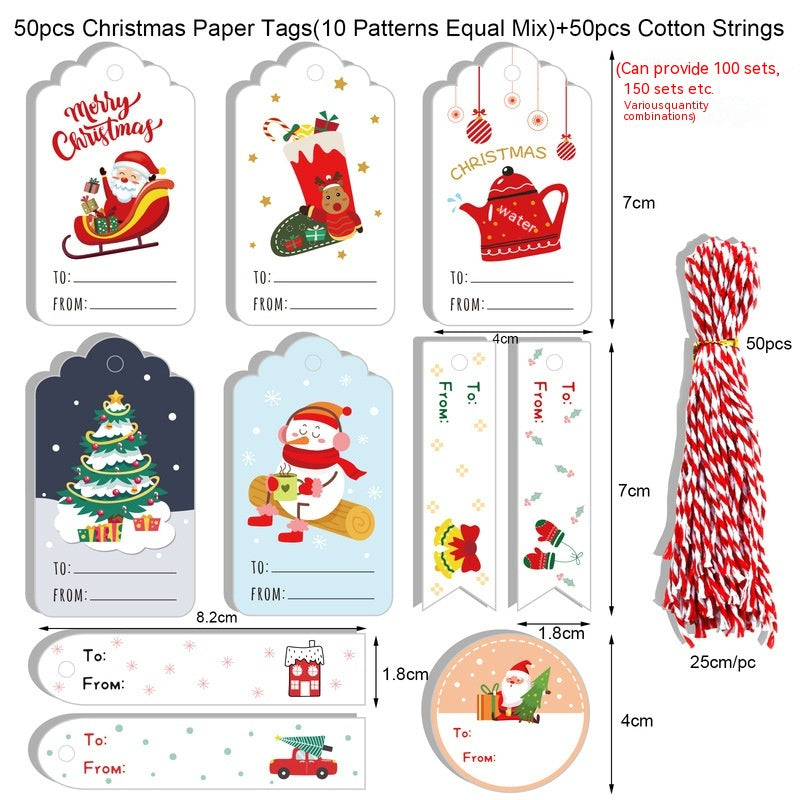 Etiquetas de regalo impresas navideñas de papel Kraft