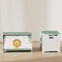 Toy Box With Lid, Safety Hinges And Groove Handles, Toy Storage Organizer For Kids, Living Room, Playroom, Green