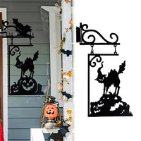 Halloween Courtyard Black Cat Witch Ghost Metal Decorations
