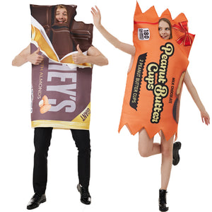 Costume de fête d'Halloween, combinaison au beurre de cacahuète