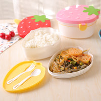 Strawberry Double-layer Food Grade Plastic Lunch Box
