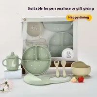 Children's Tableware Set Solid Food Bowl Spoon Baby Gift Package
