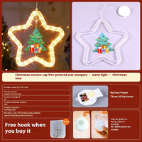 Christmas Pendant Decoration Christmas Atmosphere Led Lights Led Christmas Star Light Decoration For Window Door For Holiday
