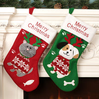 Cartoon Dog Cat Christmas Stockings
