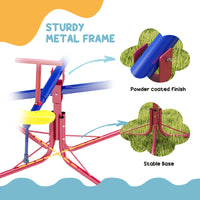 4 Seat Kids Seesaw Spinning Teeter Totter With 360  Rotation, Outdoor Playground Equipment, 88 Lbs, For 3-8 Years Old, Multicolor
