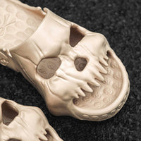 Zapatillas de Halloween con diseño de calavera para baño, zapatillas divertidas para interiores y exteriores, zapatos de playa
