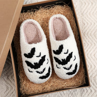 Bat Slippers Halloween Indoor House Shoes For Women Men Soft Plush Cozy
