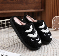 Bat Slippers Halloween Indoor House Shoes For Women Men Soft Plush Cozy
