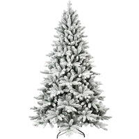 7FT Unlit Christmas Tree, Hinged Artificial Trees 1514 Premium PVC Branches
