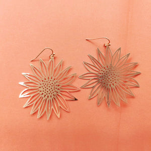 Hollow Sunflower Earrings