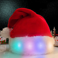 Christmas Hat LED Light Plush Luminous Santa Hat
