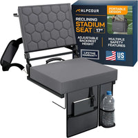 Alpcour Folding Reclining Stadium Seat With Back Support For Bleachers
