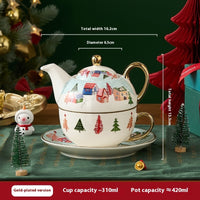 Gift Box British Teapot Gold-plated Coffee Set Ceramic Tea Set Christmas Gift
